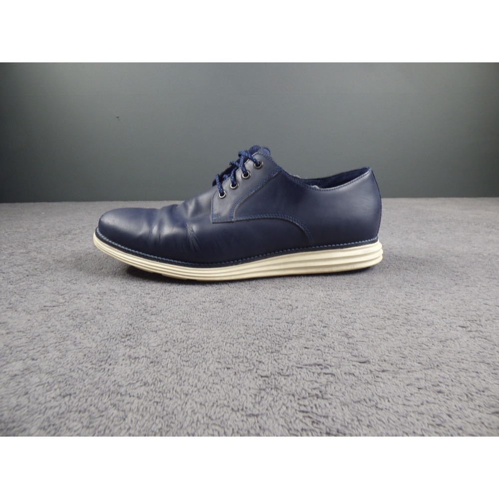 Cole Haan Original Grand Mens Navy Blue Leather Plain Toe Oxford Shoes C26471 11